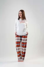 Ensemble de pyjama pilou pilou en polaire écru grande taille